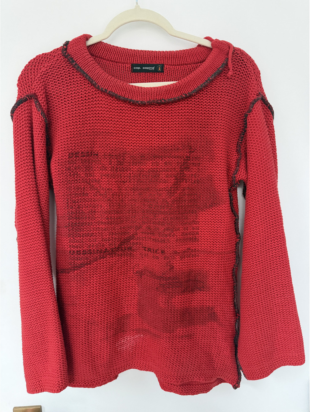 Cop Copine Red Cable knit Sweater